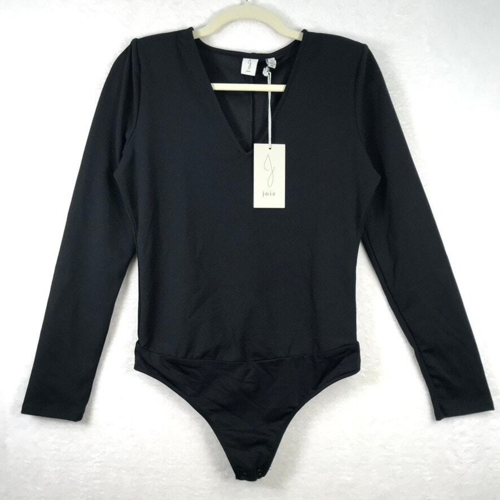 Joie Bodysuit Women‎ Small Puff Shoulder Pads Minimal Basic Suit Quiet Luxury